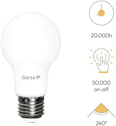 Garza Pack de 10 Bombillas LED Estándar A60 11W Luz Fría 6500K Casquillo E27 Ángulo 240º 1060 lm