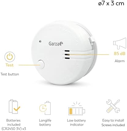 Garza Pack de 2 Detectores de Humo Mini Alarma 85dB Batería 9V Incluida
Garza Pack de 2 Detectores de Humo Mini Diseño U