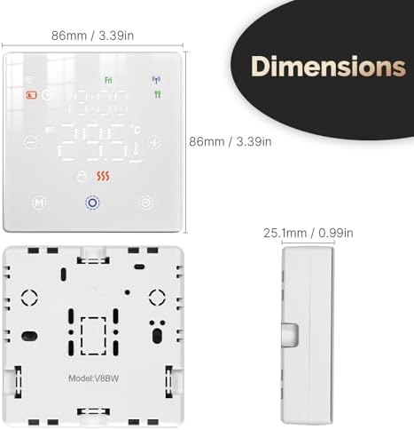  Termostato WiFi a pilas blanco para caldera de gasSmart para hogares modernos
| Termostato WiFi a pilas blanco con pant