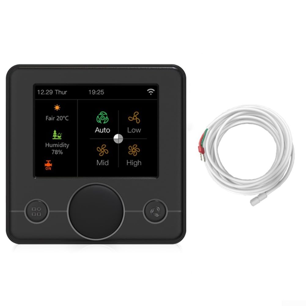  Tuya Smart WiFi Termostato Programable para Caldera de Gas y Eléctrica, Negro con Pantalla RGB a Color y Horario Semana