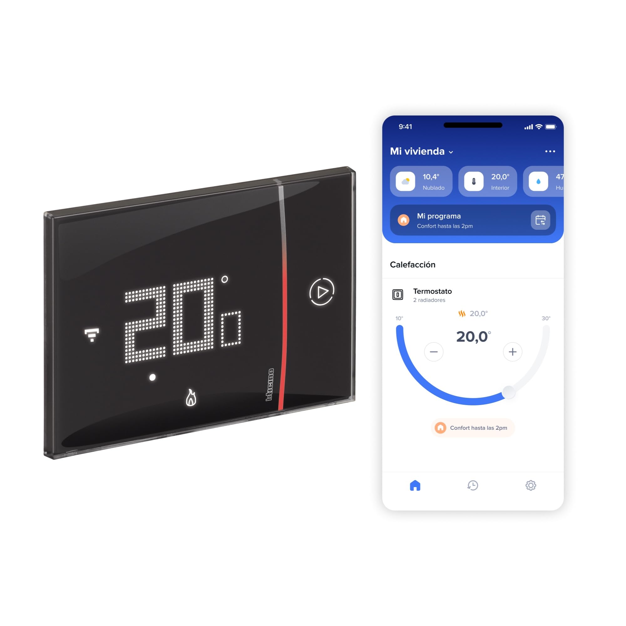  BTICINO Smarther con Netatmo | Termostato WiFi para Control Remoto con App Home | Compatible con Alexa, Google Assistan