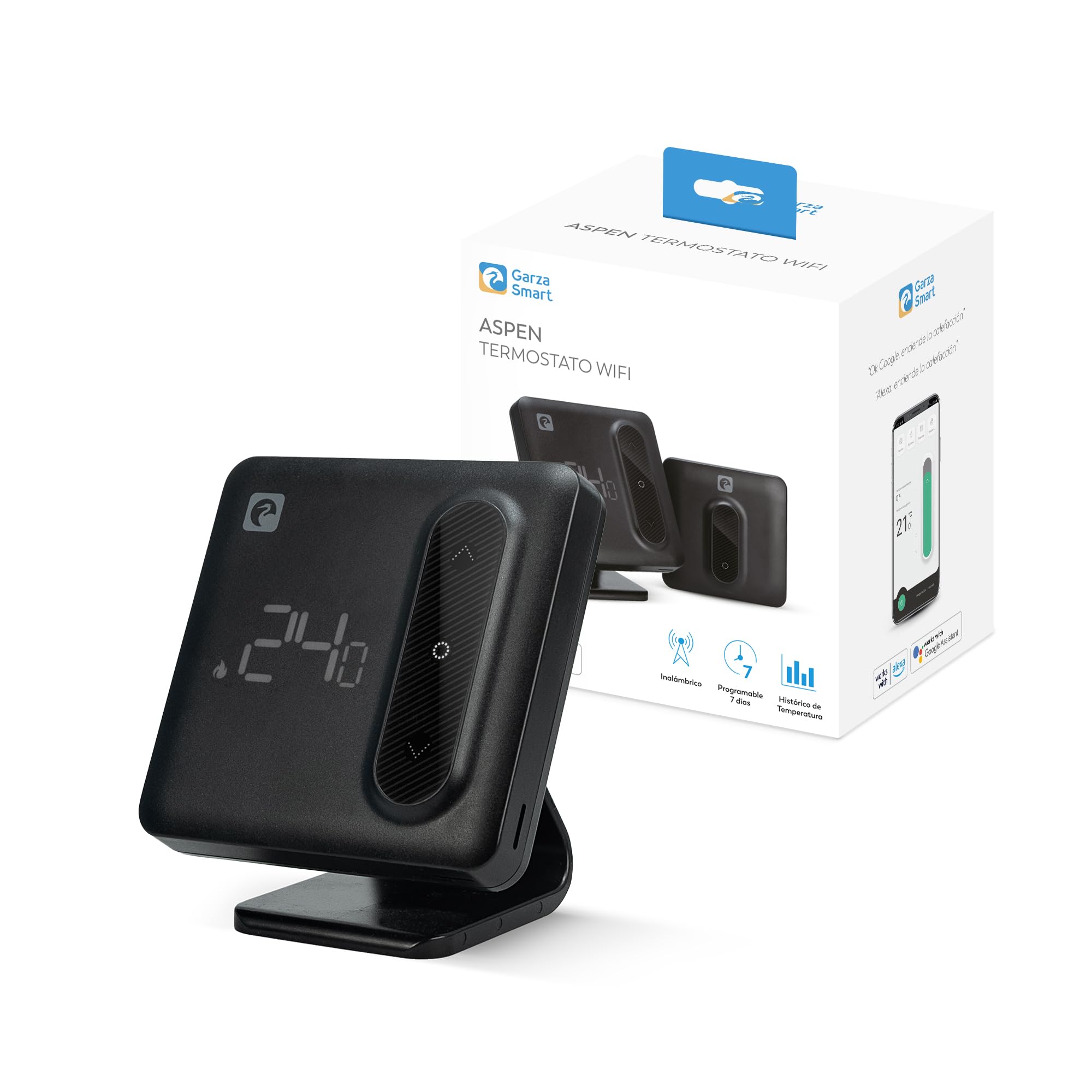  Termostato Wi-Fi Inteligente Garza para Caldera y Calefacción con Detección de Ventanas Abiertas y Control por Voz
| Te