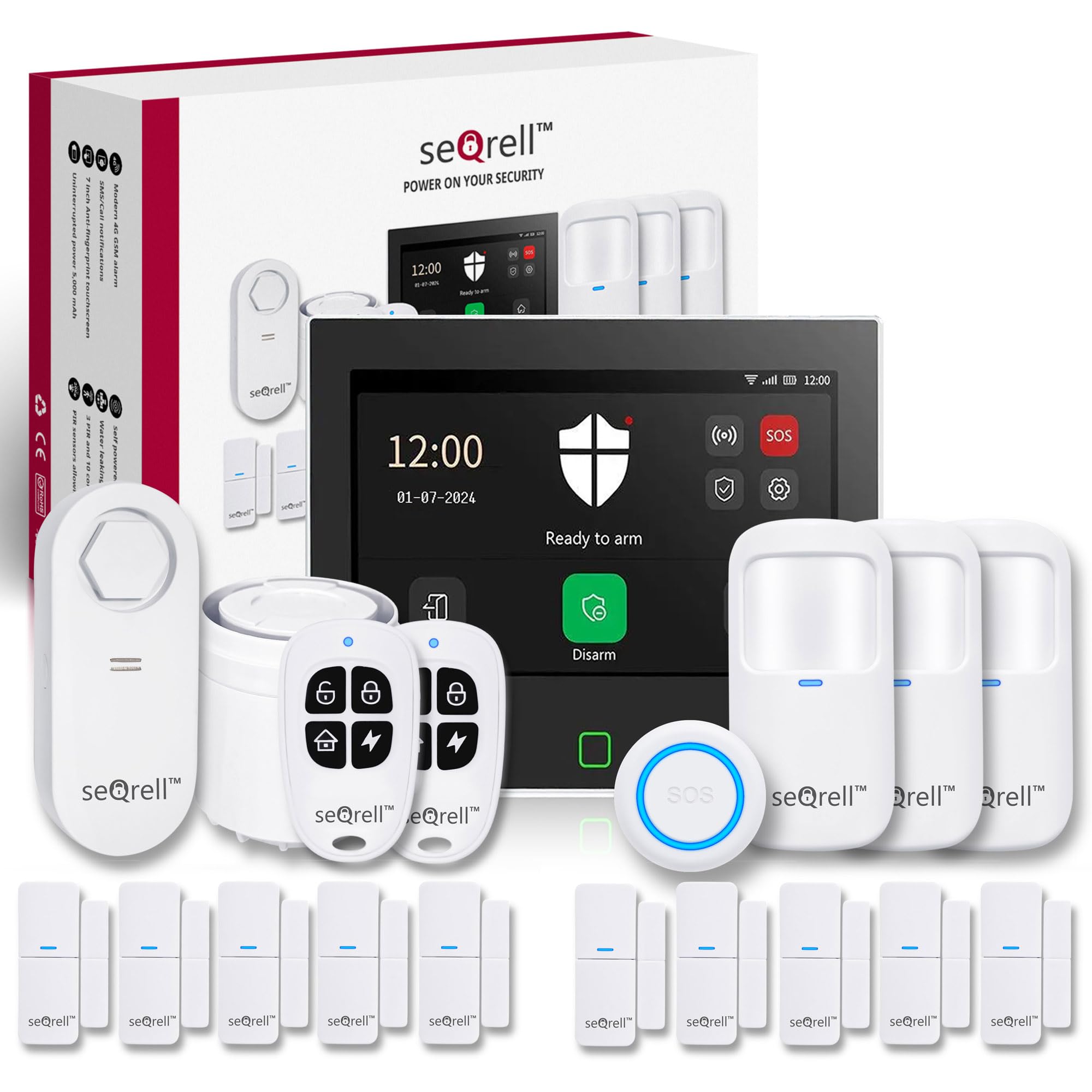  Inalámbrico Kit Alarma Casa SQ7024B con Aviso al Movil y Pantalla Táctil 7"
| Alarma Doméstica WiFi y 4G gsm SQ7024B pa